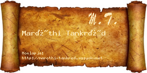 Maróthi Tankréd névjegykártya